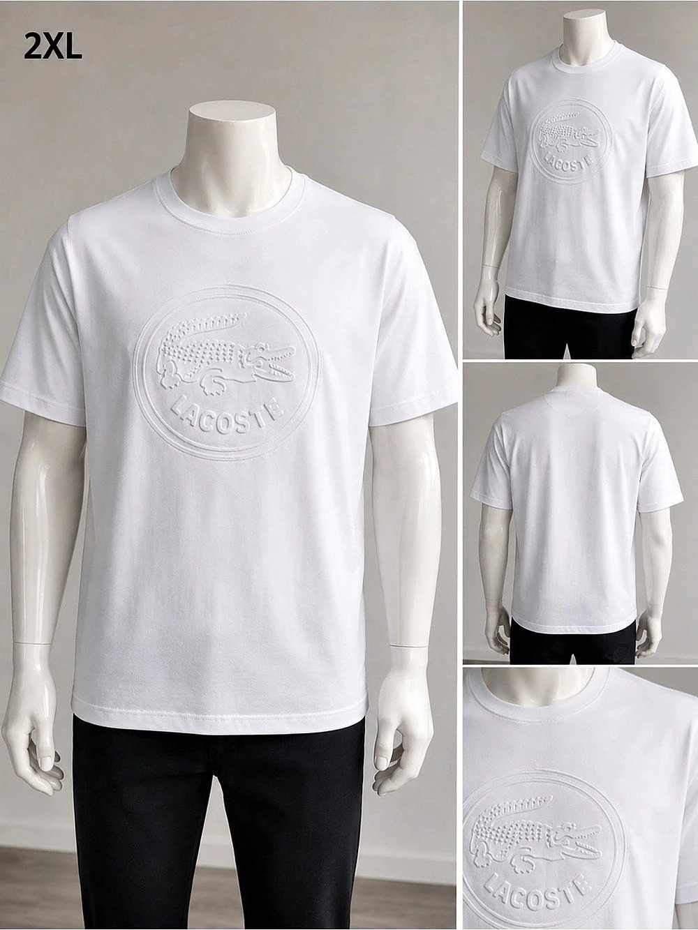 Lacoste Men's White Short Sleeve Tee Size 2XL Like New